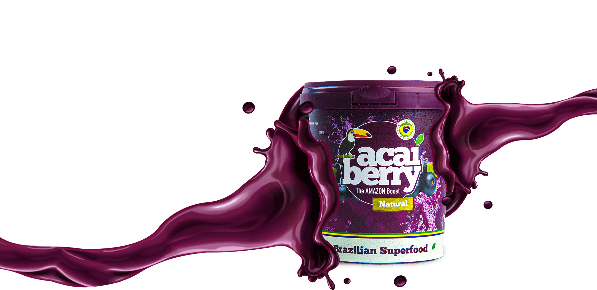 Acai Berry Superfood Splash PNG Image