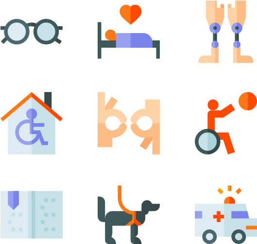 Accessibility Service Icons Set PNG Image