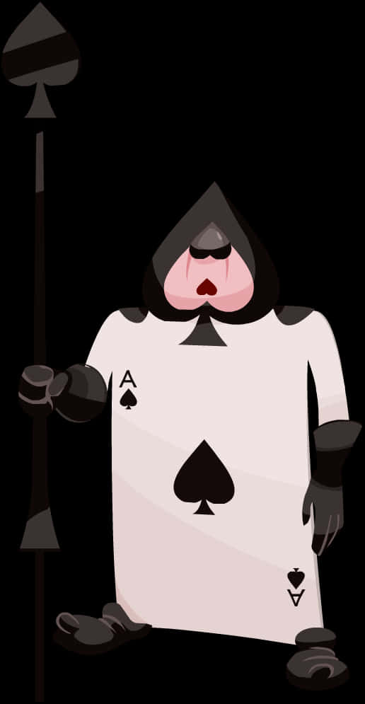 Aceof Spades Card Guard Alicein Wonderland PNG Image