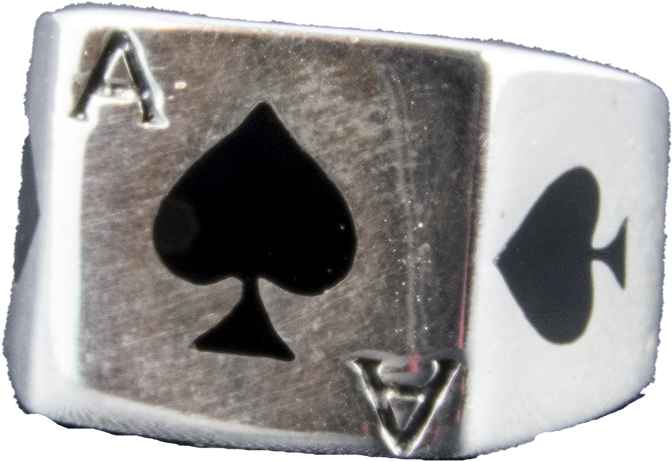 Aceof Spades Ring Closeup PNG Image