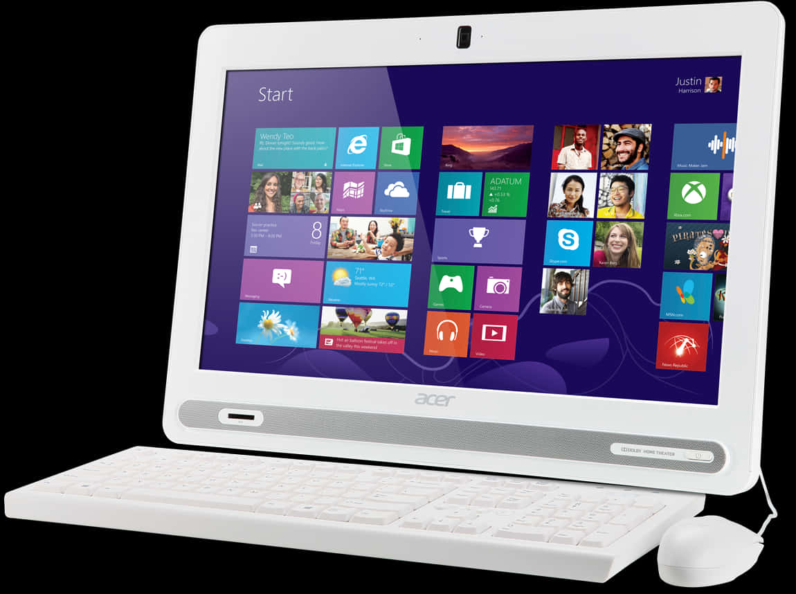 Acer Allin One Desktop Windows8 PNG Image