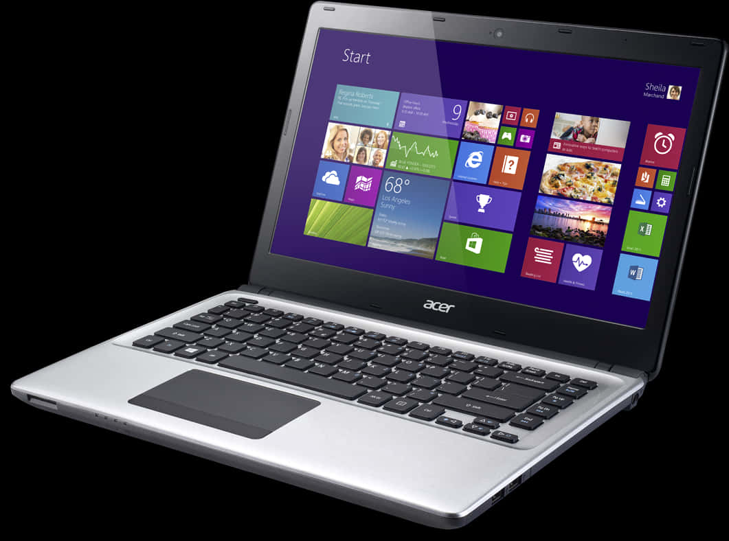 Acer Laptop Windows8 Start Screen PNG Image