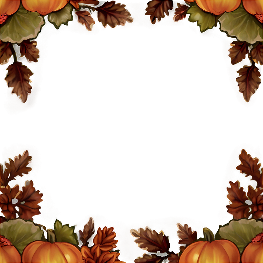 Acorn And Oak Thanksgiving Border Png Qxj PNG Image