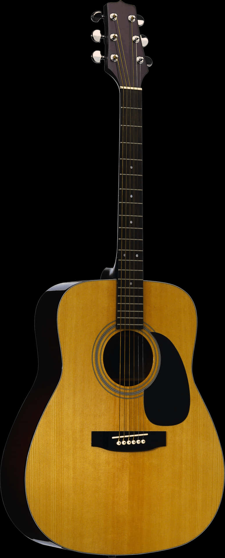 Acoustic Guitar Black Background PNG Image