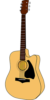 Acoustic Guitar Illustration PNG Image