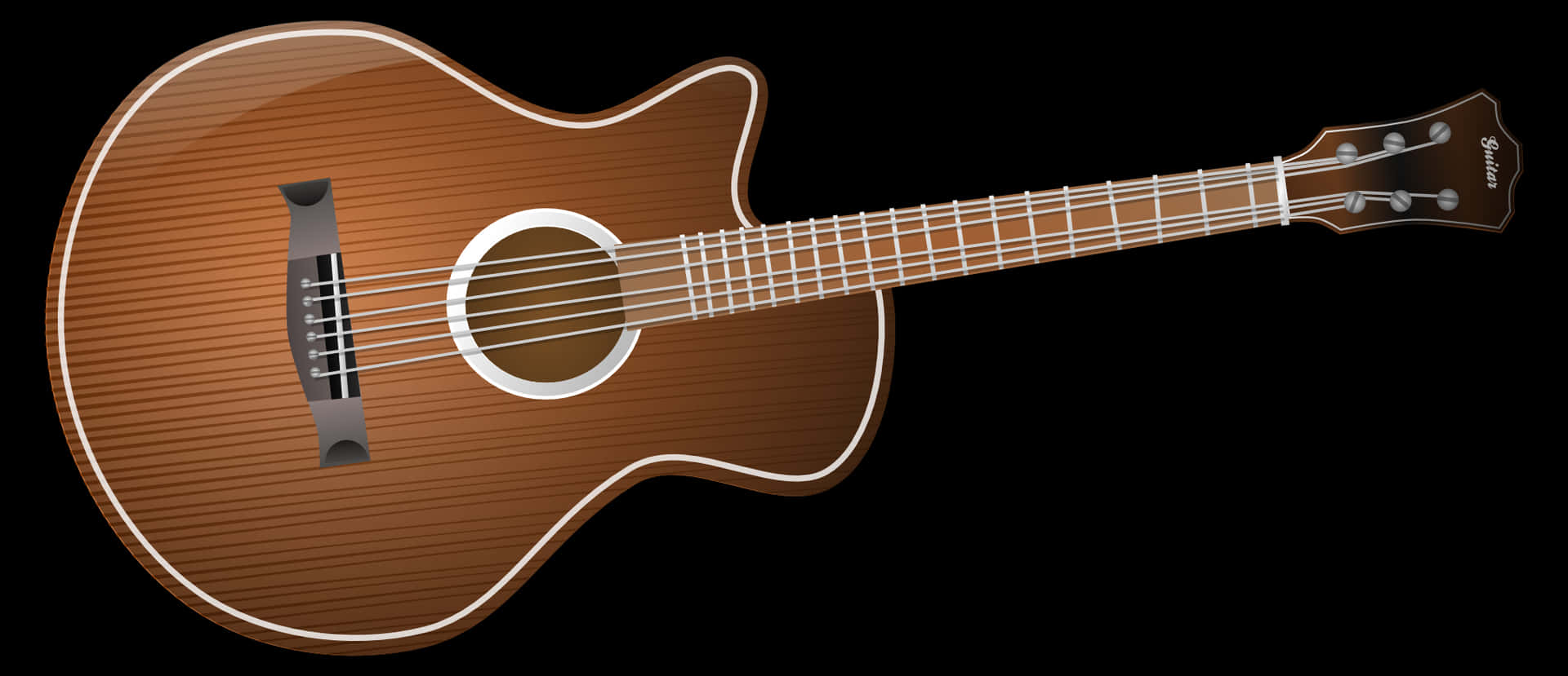 Acoustic Guitar Isolatedon Black PNG Image