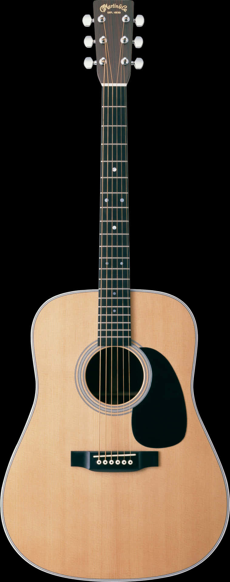 Acoustic Guitar Isolatedon Black PNG Image