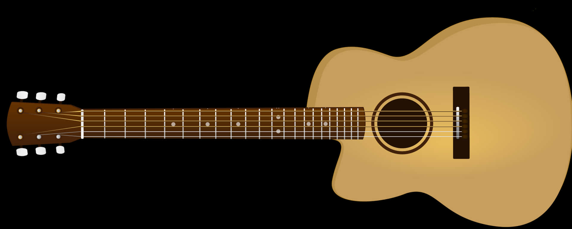 Acoustic Guitar Isolatedon Black PNG Image