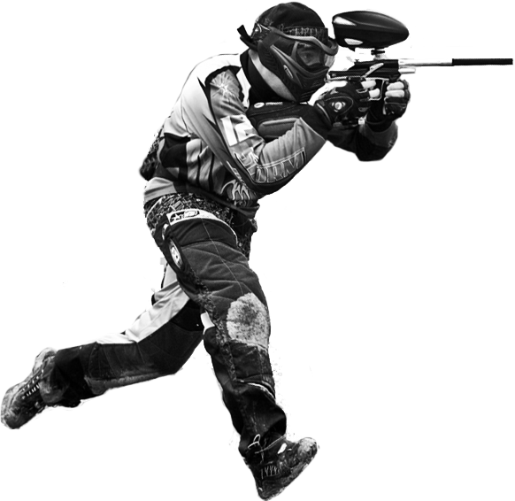 Action Packed Paintball Player PNG Image