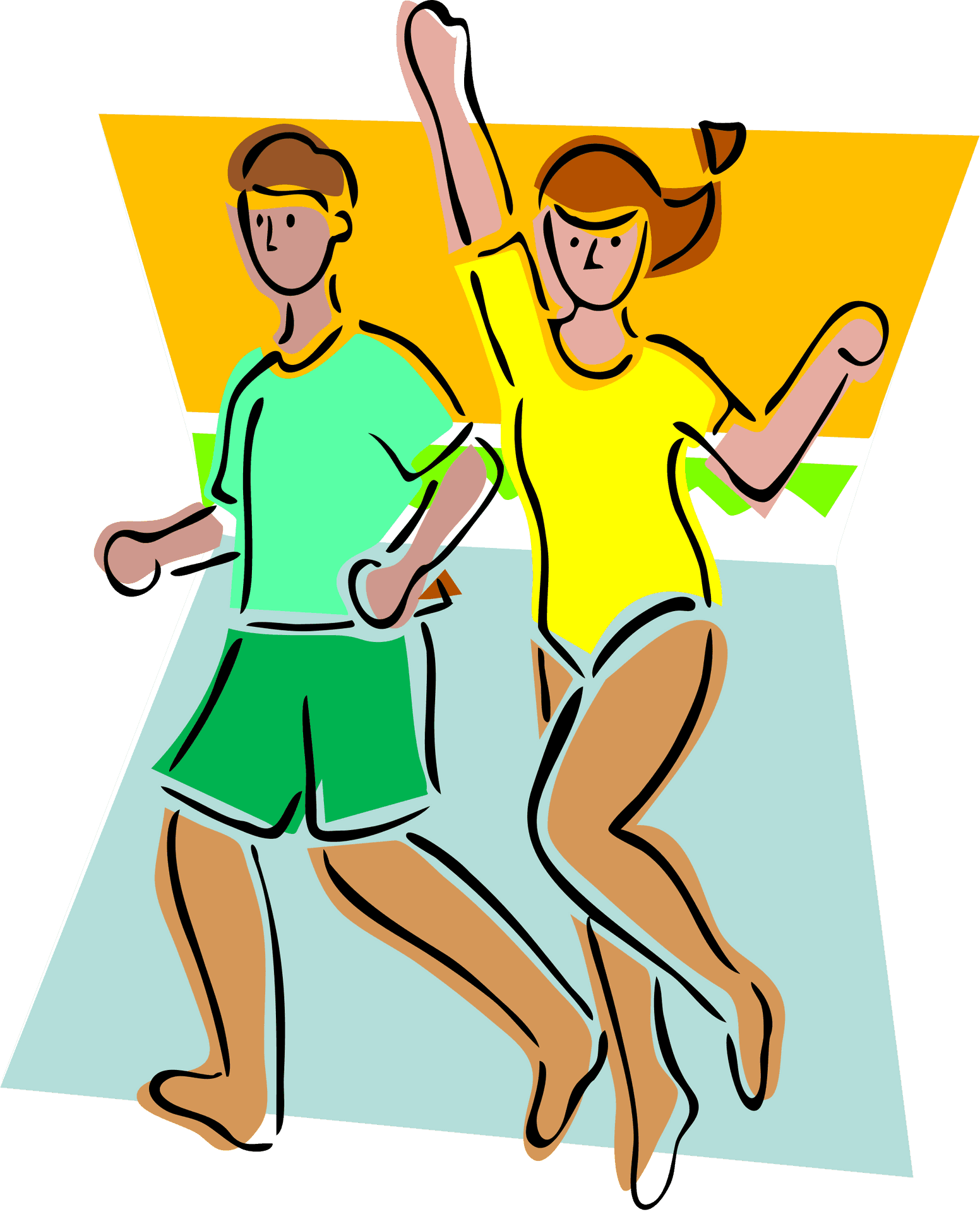 Active Couple Running Clipart PNG Image