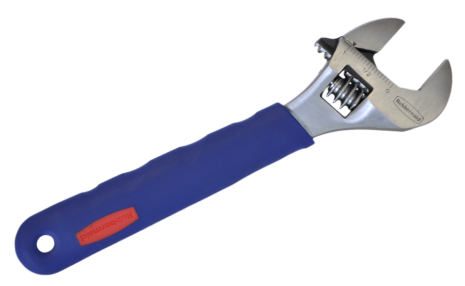 Adjustable Wrench Isolatedon Blue Background.png PNG Image