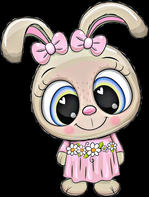 Adorable Cartoon Bunny Character PNG Image