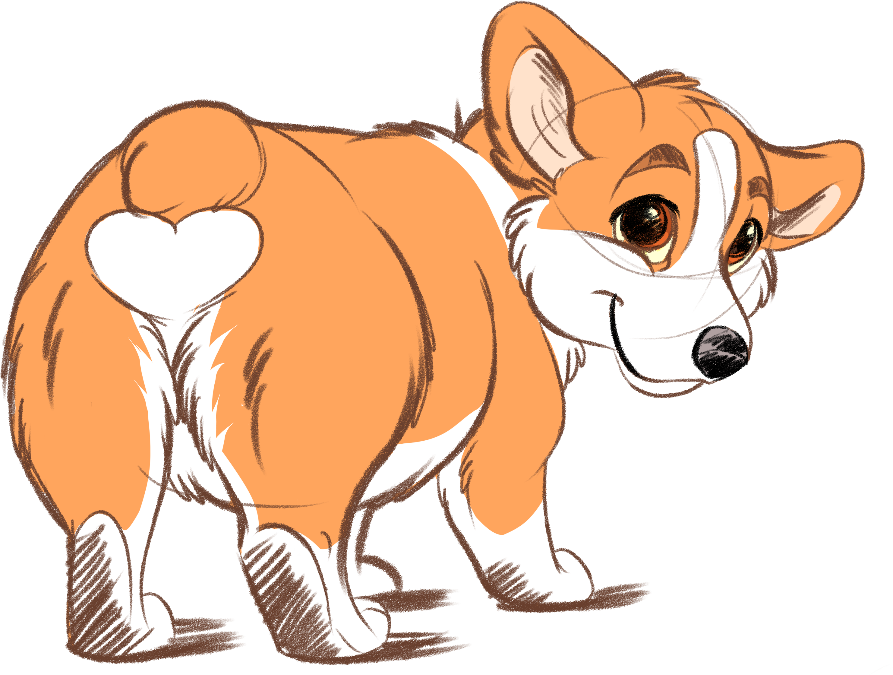 Adorable Corgi Cartoon PNG Image