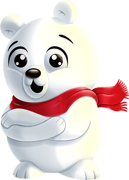 Adorable Polar Bear Hugging Air PNG Image