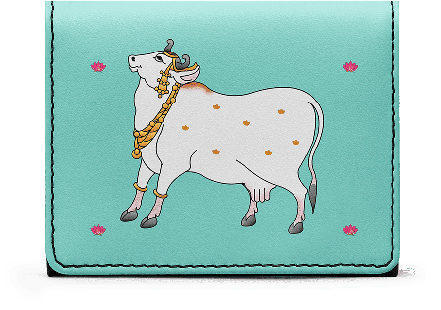 Adorned Dairy Cow Illustration PNG Image