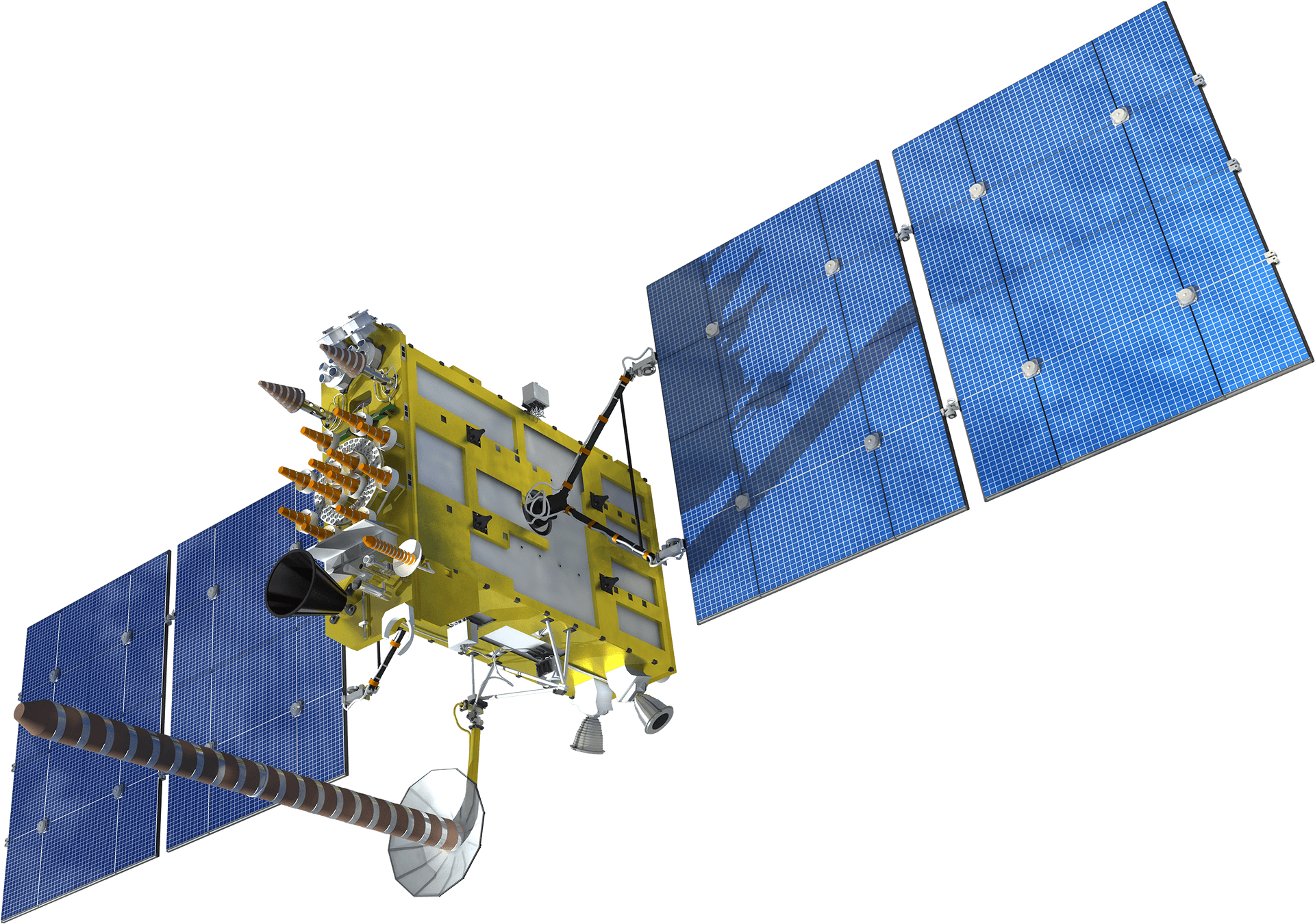 Advanced Communication Satellite Rendering PNG Image