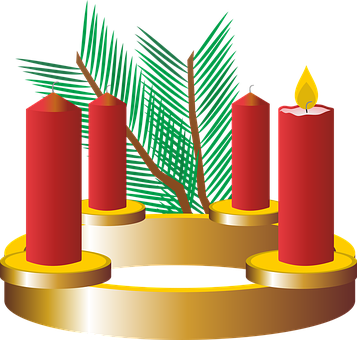 Advent Candle Arrangement PNG Image