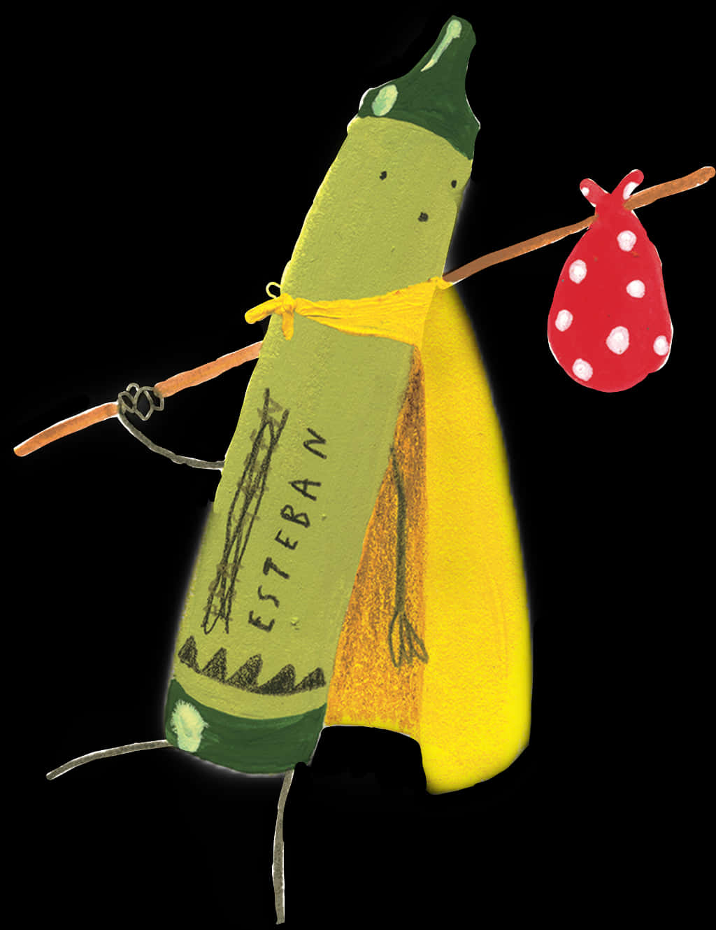 Adventurous Crayon Character Illustration PNG Image