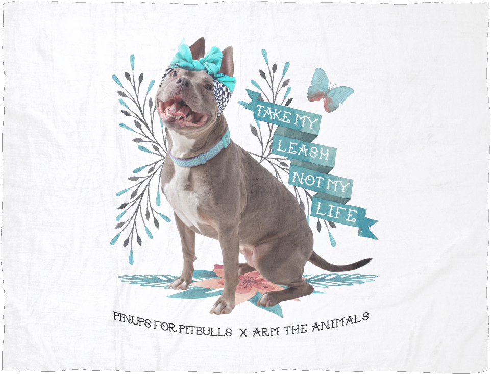 Advocacy Pitbullwith Butterflyand Bandana PNG Image