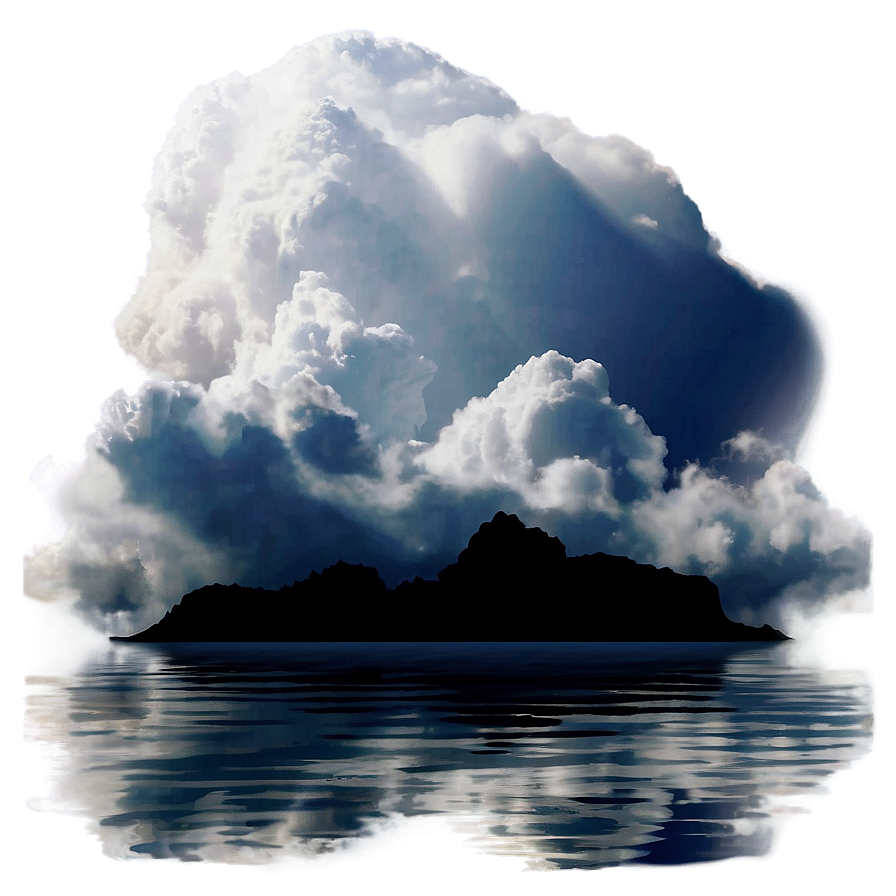 Aesthetic Cloud Over Ocean Scene Png Hkb PNG Image