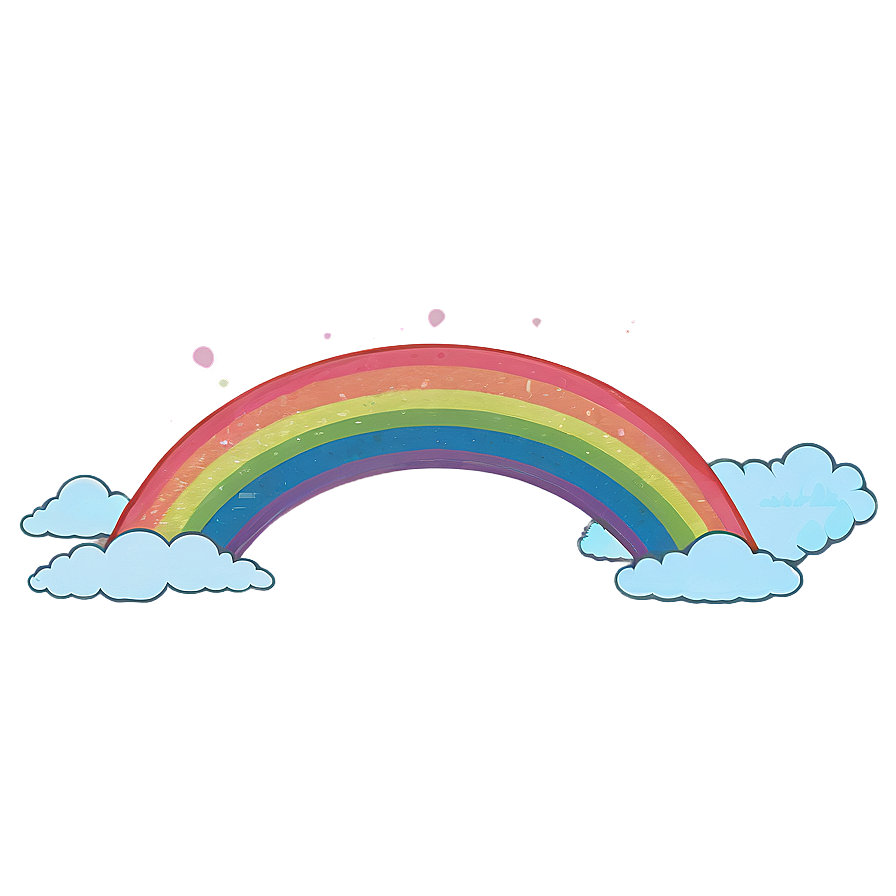 Aesthetic Cloud With Rainbow Bridge Png Buj PNG Image