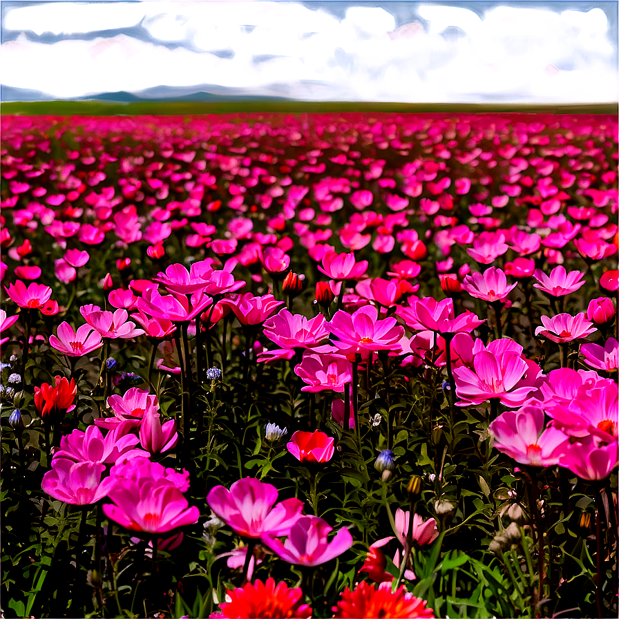 Aesthetic Flower Field Serenity Png Ebo55 PNG Image