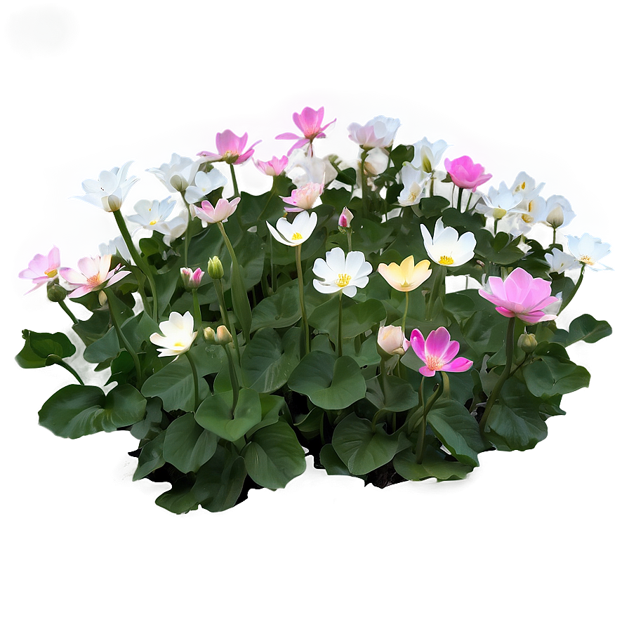 Aesthetic Flower Field Serenity Png Kfb PNG Image