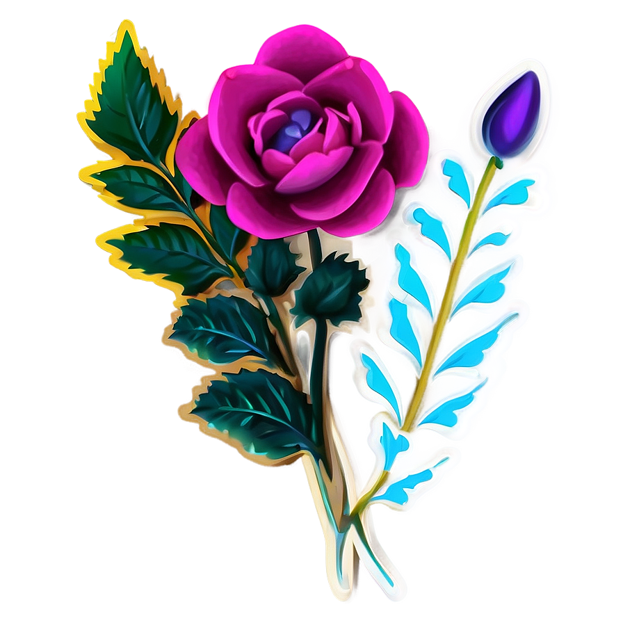 Aesthetic Flower Sticker Png 06272024 PNG Image