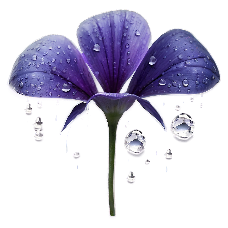 Aesthetic Flower With Raindrops Png Xst98 PNG Image