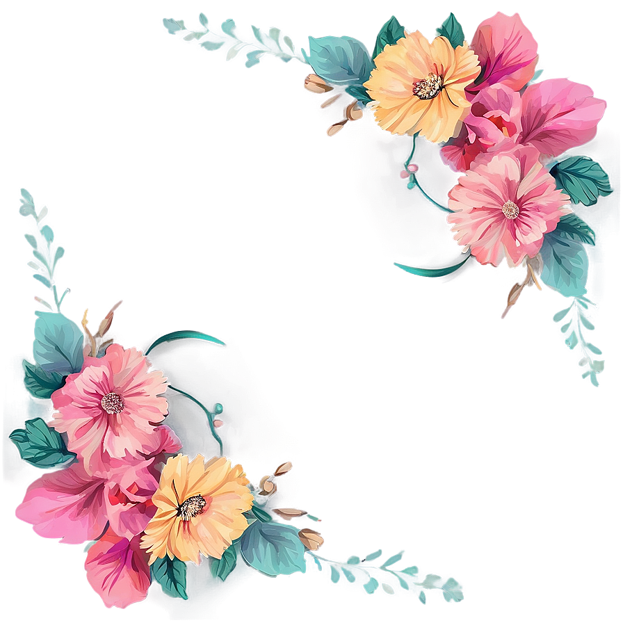 Aesthetic Flowers Frame Png 53 PNG Image