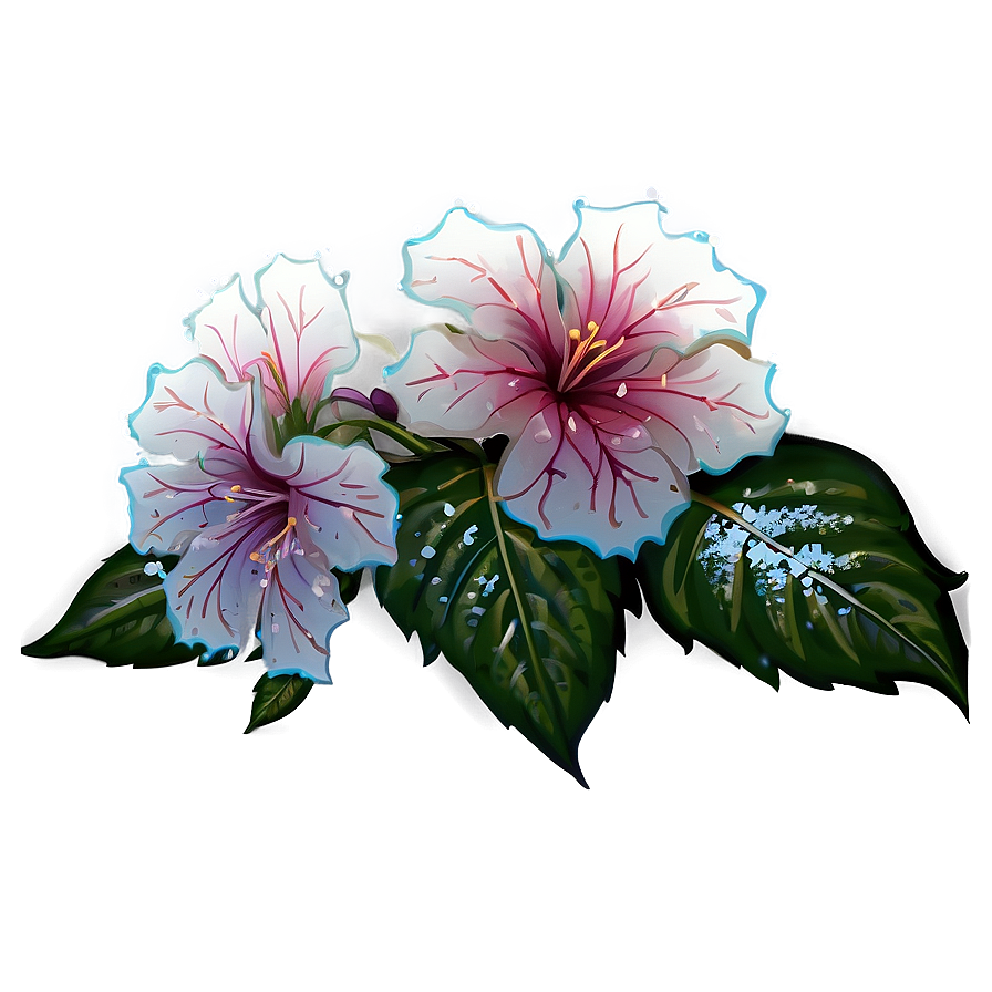 Aesthetic Flowers In Snow Png 8 PNG Image