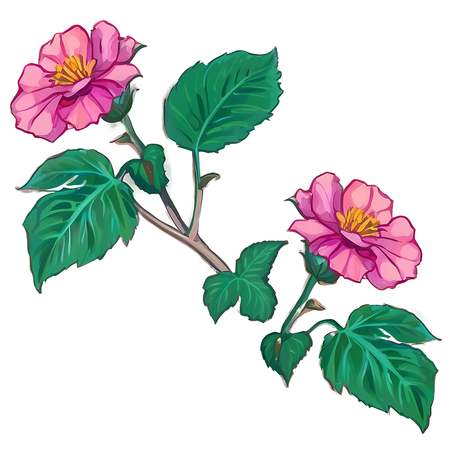 Aesthetic Flowers Outline Png Grf PNG Image