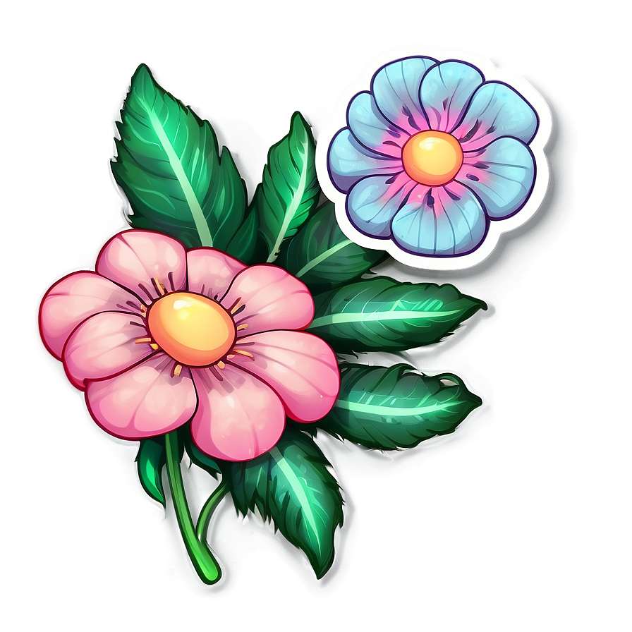 Aesthetic Flowers Sticker Png 06282024 PNG Image