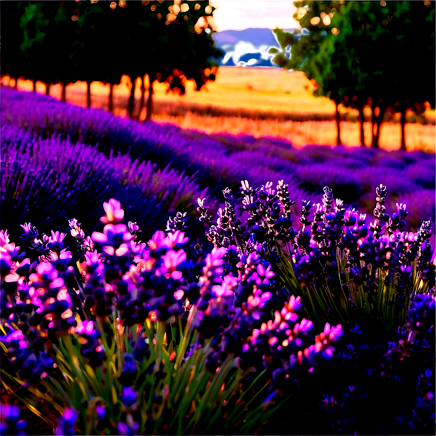 Aesthetic Lavender Field Png 06112024 PNG Image