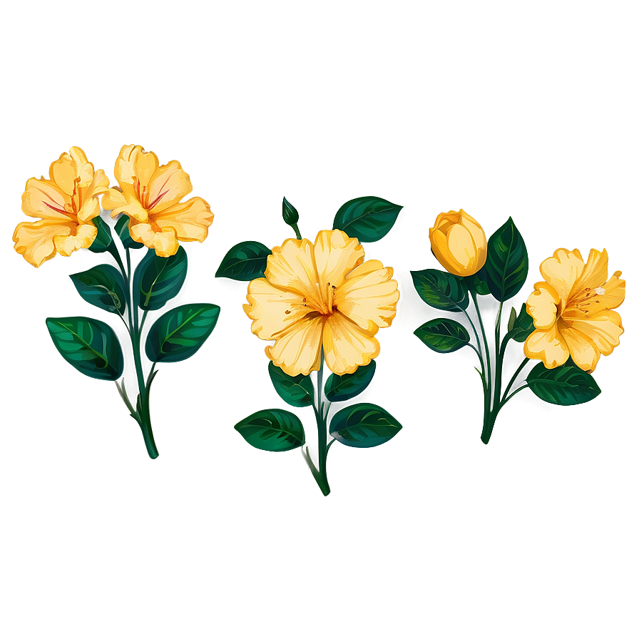 Aesthetic Yellow Flowers Png Amk21 PNG Image