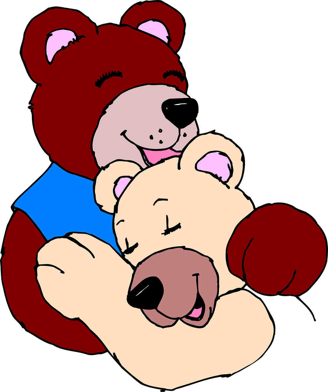 Affectionate Bear Hug PNG Image