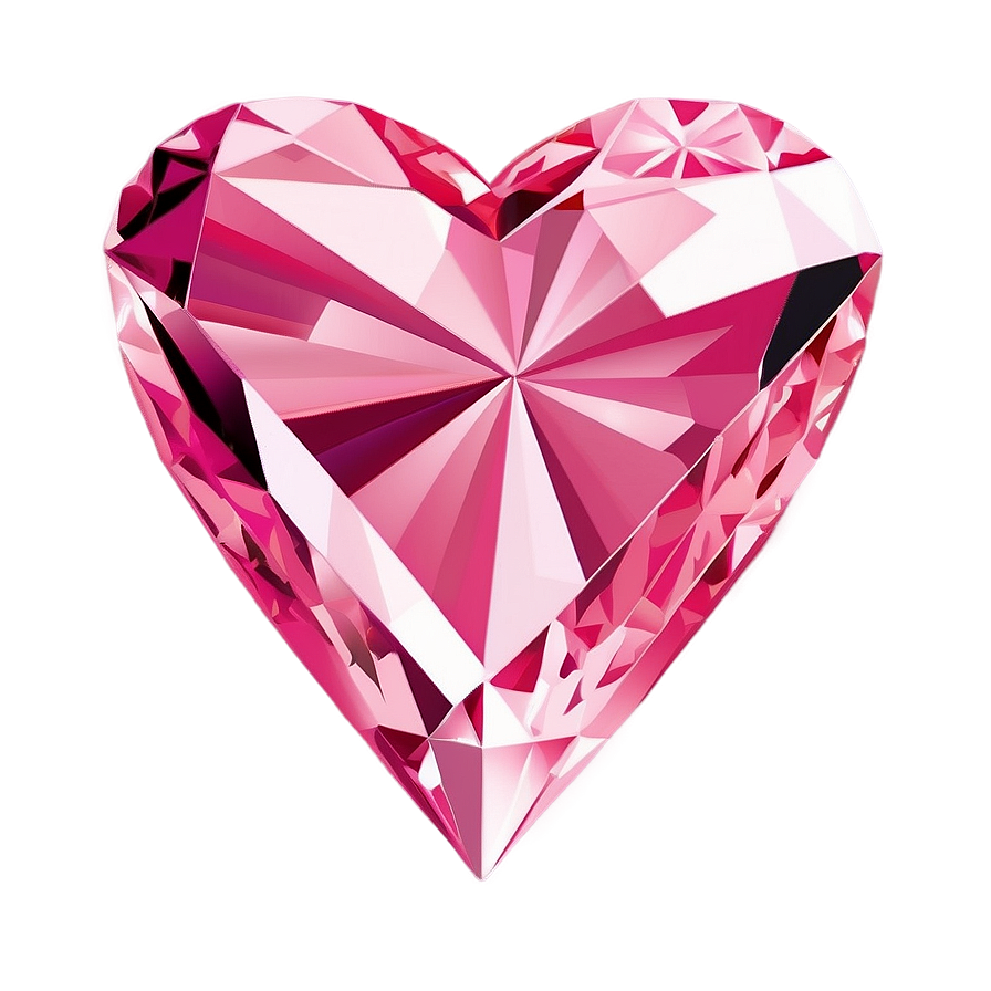 Affectionate Pink Heart Diamond Artwork Png 06282024 PNG Image