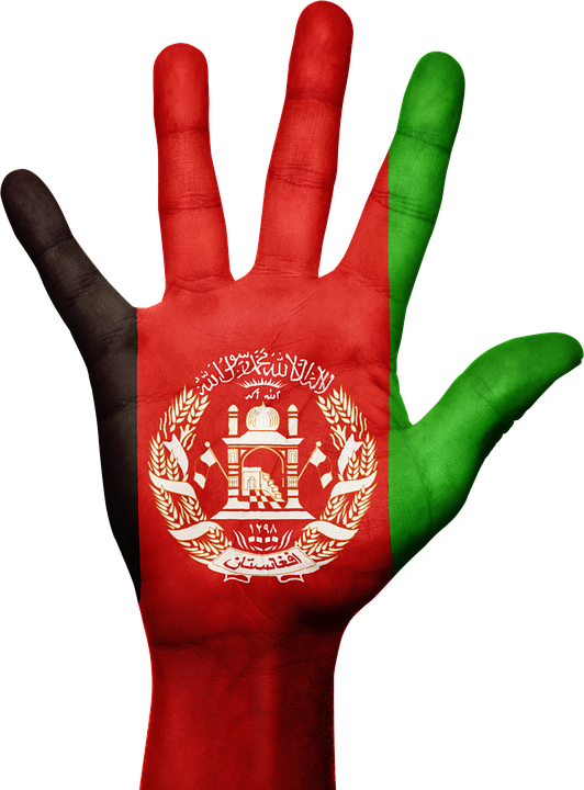 Afghanistan Flag Painted Hand PNG Image