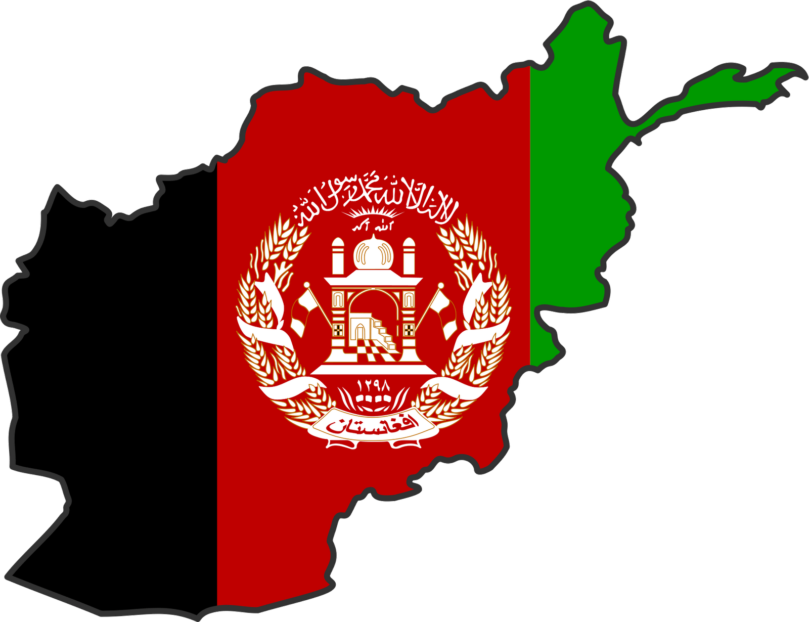 Afghanistan Mapwith Flag PNG Image