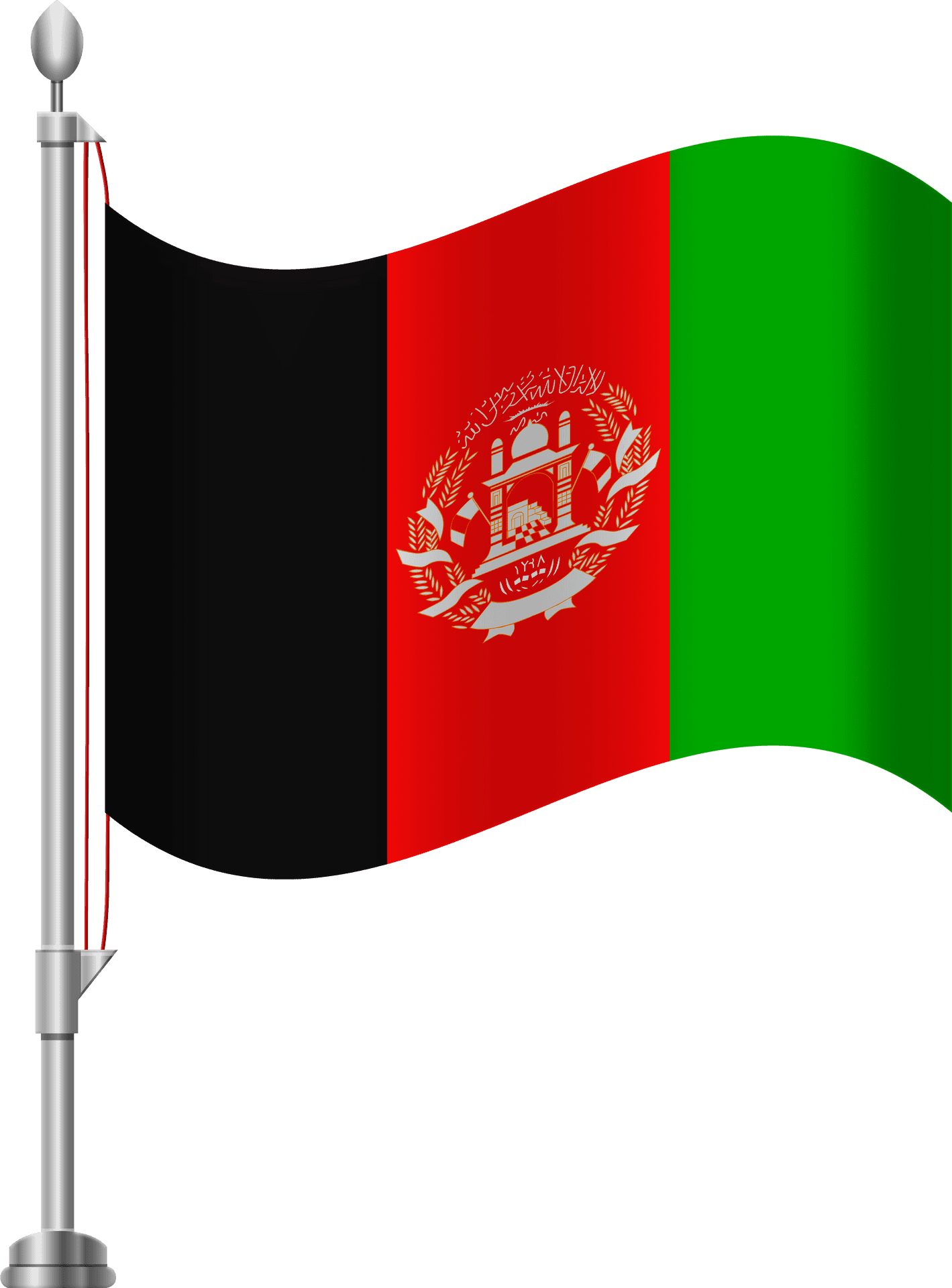 Afghanistan National Flagon Pole PNG Image