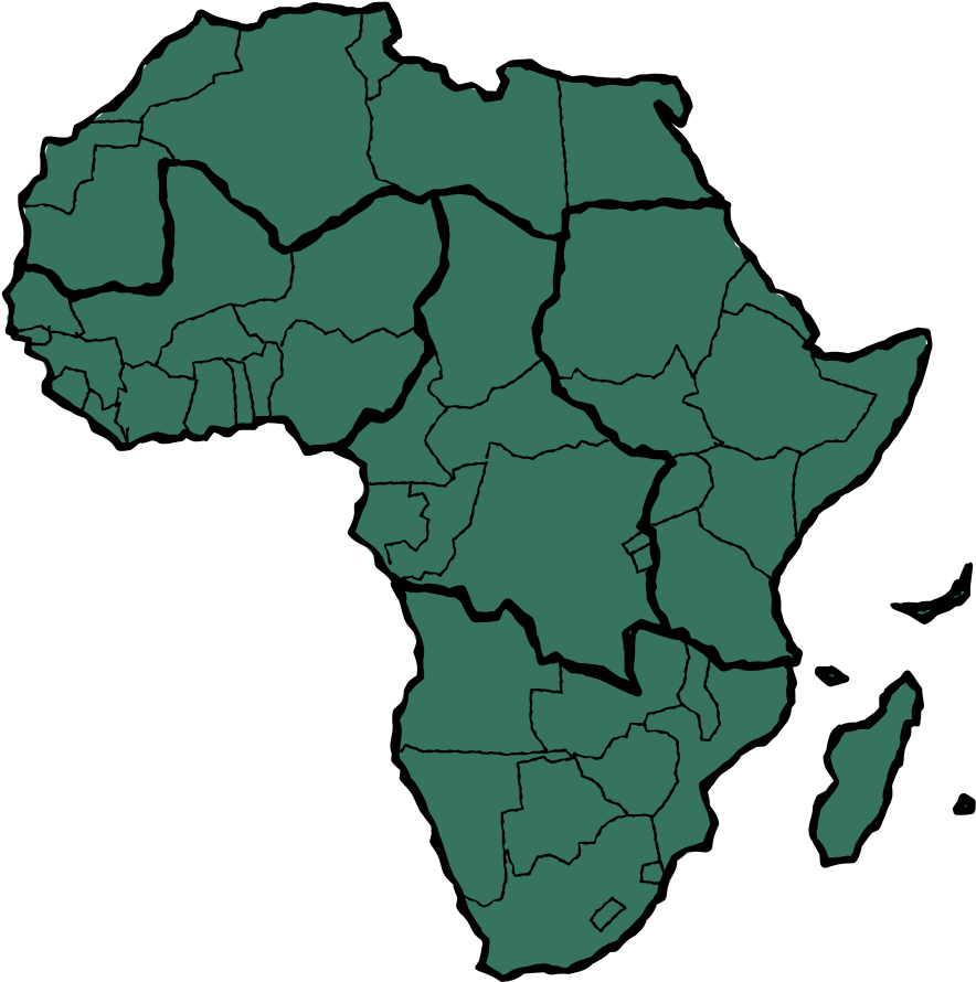 Africa Map Simplified Outline PNG Image