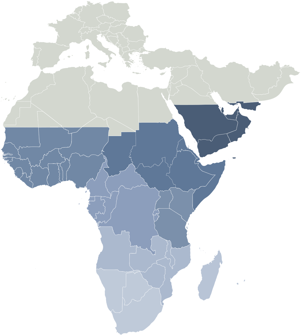 Africa Political Map Chad Highlighted PNG Image