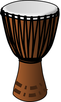 African Djembe Drum Vector PNG Image