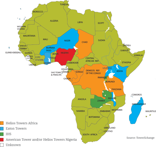 African Telecom Infrastructure Map PNG Image