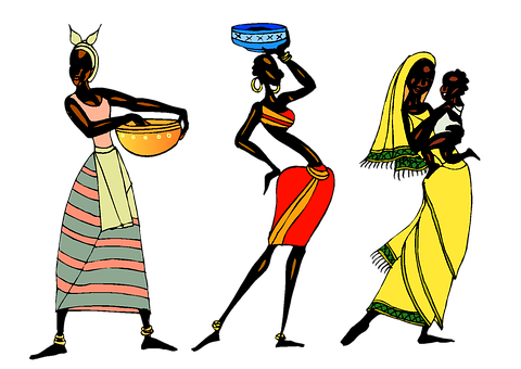 African Women Silhouettes PNG Image