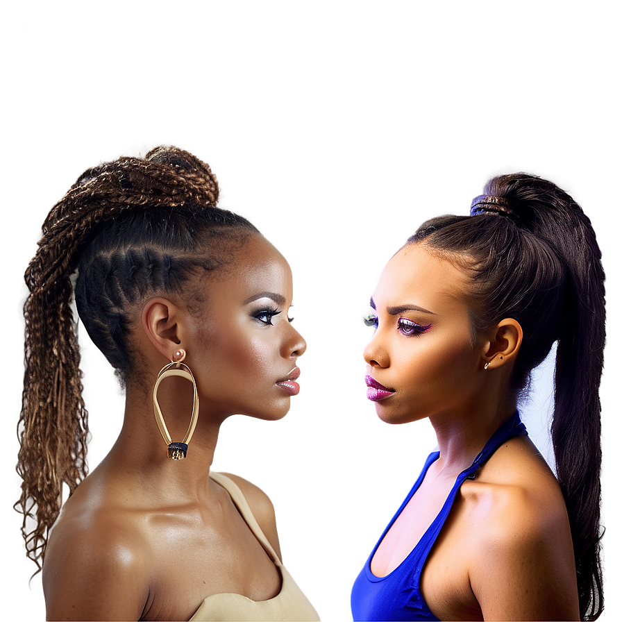 Afro Ponytail Style Png Ufx45 PNG Image