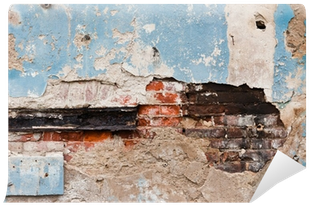 Aged Blue Plaster Wall Damage PNG Image