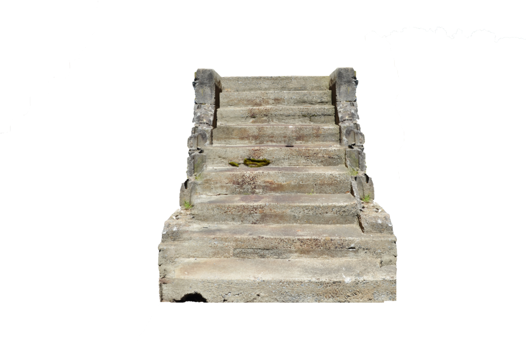 Aged_ Concrete_ Stairs_ Isolated.png PNG Image