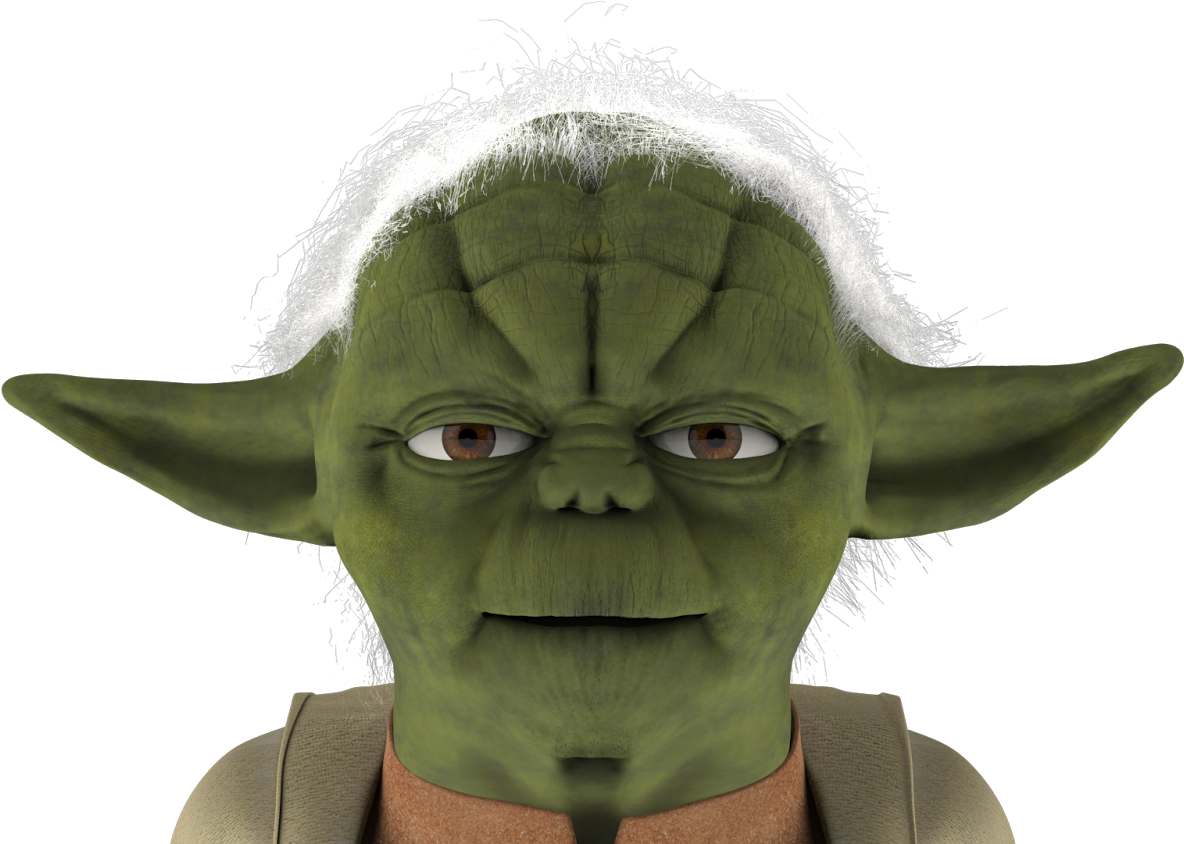 Aging Yoda Portrait PNG Image