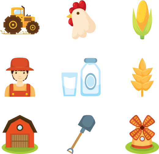 Agricultureand Farming Icons Set PNG Image